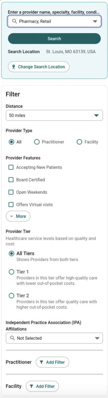 New mobile filters page